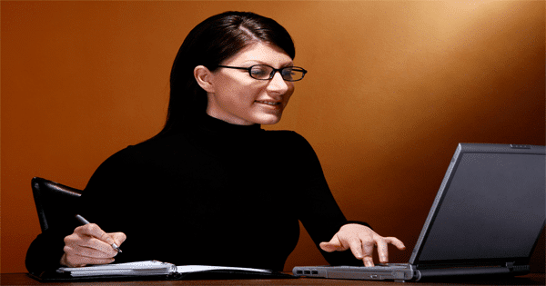 working women searching internet