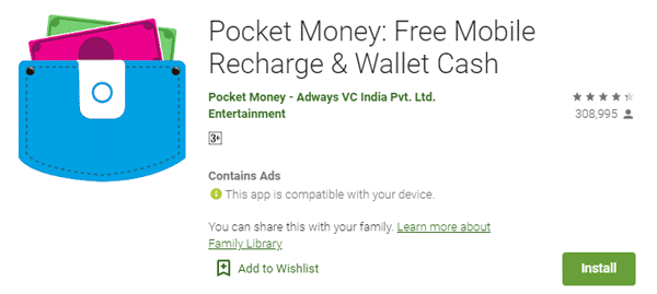 Pocket Money Paytm Wallet Cash