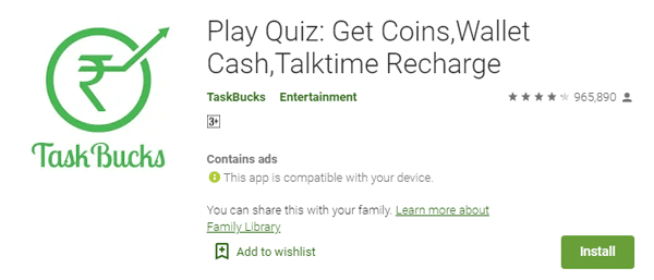 Taskbucks Free Paytm Cash