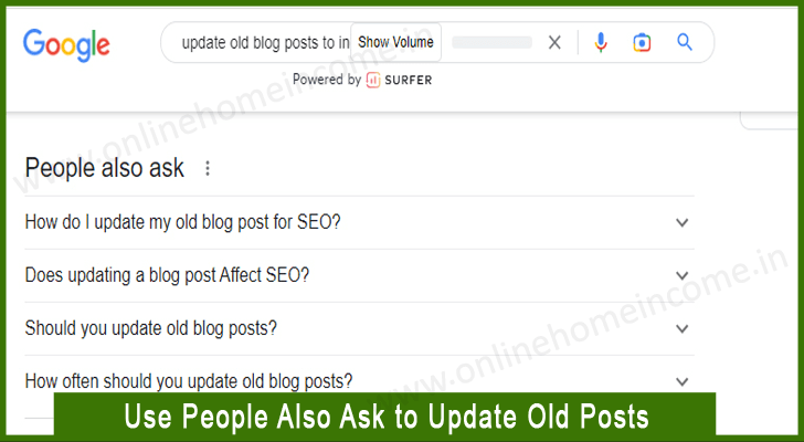 People Also Ask to Update Old Blog Posts